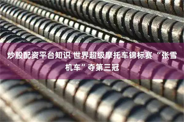 炒股配资平台知识 世界超级摩托车锦标赛 “张雪机车”夺第三冠